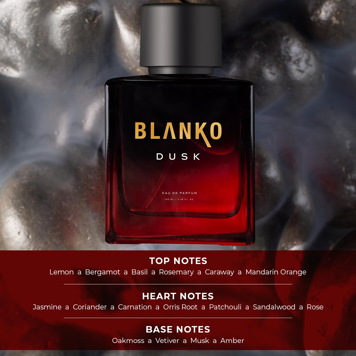 Blanko Dusk Eau De Parfum 100ml 3.4 Fl.oz. Each Pack Of 3 Solid Long Lasting Smell | Gift Set For Husband, Father, Brother, Boyfriend