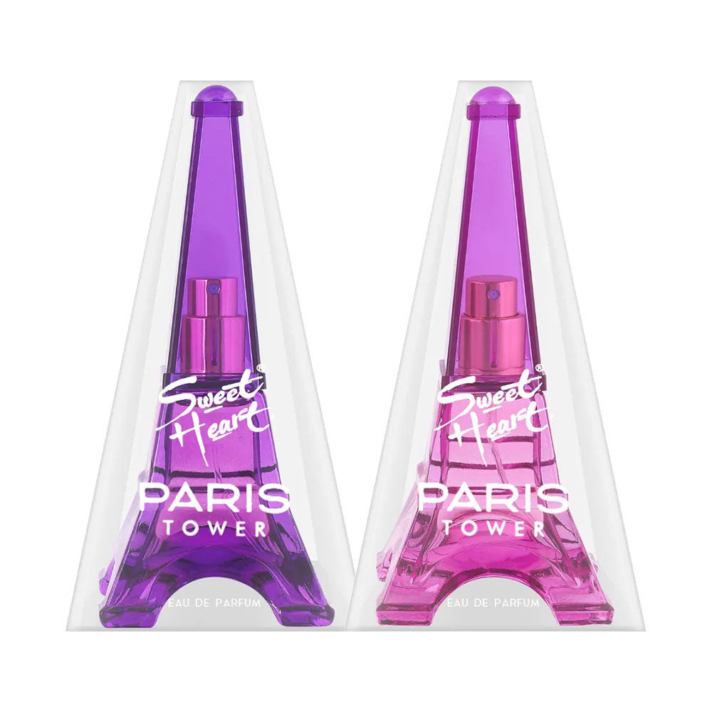 Sweet Heart Purple And Light Purple Paris Tower Eau De Parfum 2pcs 80ml 2.7 Fl.oz.