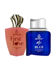 John Phillips  First Love 60ml 2 Fl.oz. For Women & Mr. Blue 100ml 3.4 Fl.oz. For Men Pack Of 2