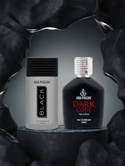 John Phillips Luxury Black Edp 50ml 1.6 Fl.oz. & Dark Code Edp 60ml 2 Fl.oz. Combo Of 2 Long Lasting Fragrance For Men