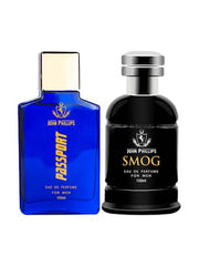 John Phillips Passport & Smog 100ml 3.4 Fl.oz. Each Pack Of 2 For Men Long Lasting Unique Fragrance