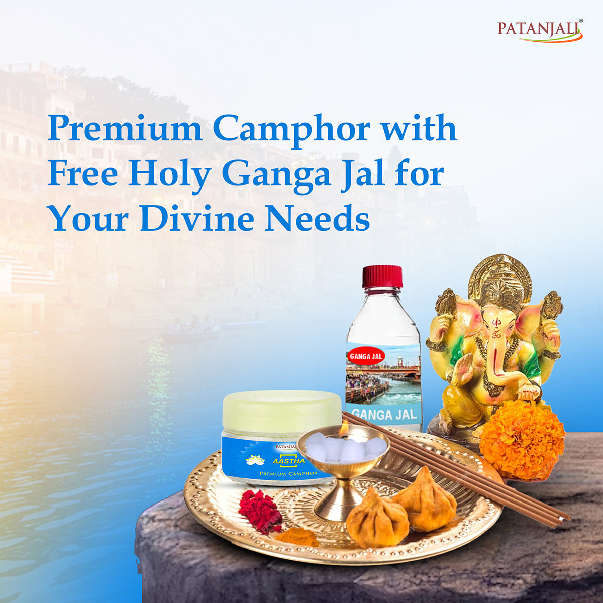 Patanjali Aastha Camphor, With Premium Camphor Purifies The Environment, 25gm