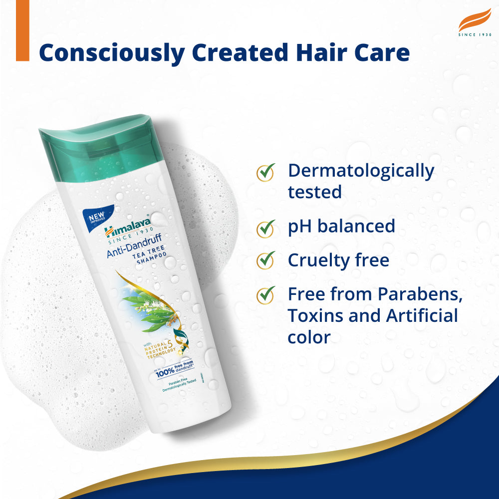 Himalaya Anti - Dandruff Tea Tree Shampoo, Removes Dandruff & Soothes Scalp | 340ml
