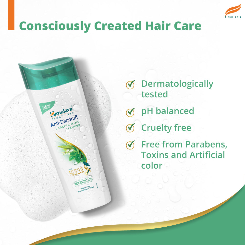 Himalaya Anti-Dandruff Cooling Mint Shampoo, 100% Free From Dandruff & Itching | 180ml