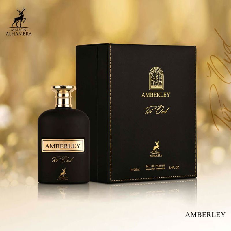 AMBERLEY PUR OUD BY MAISON ALHAMBRA EAU DE PARFUM 100ML 3.4 FL.OZ. FOR UNISEX