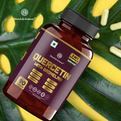 Glossilife Sciences Quercetin With Bromelain 1000mg 5 In 1 Formula | 90 Vegetarian Capsules, 150gm 0.3lbs