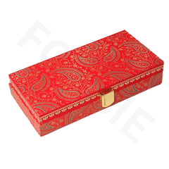 Fancy Shagun Cash Box Or Gaddi Box For Gifting Money On Wedding, New Born Baby, Ring Ceremony Pattern1pc, Material - Wood, Colour - Red Ambiyan