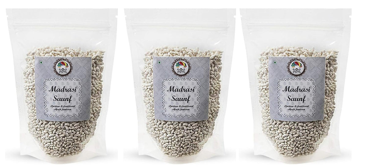 Mr. Merchant Madrasi Saunf 1.2kg, (400gm *3) | Pouch Pack