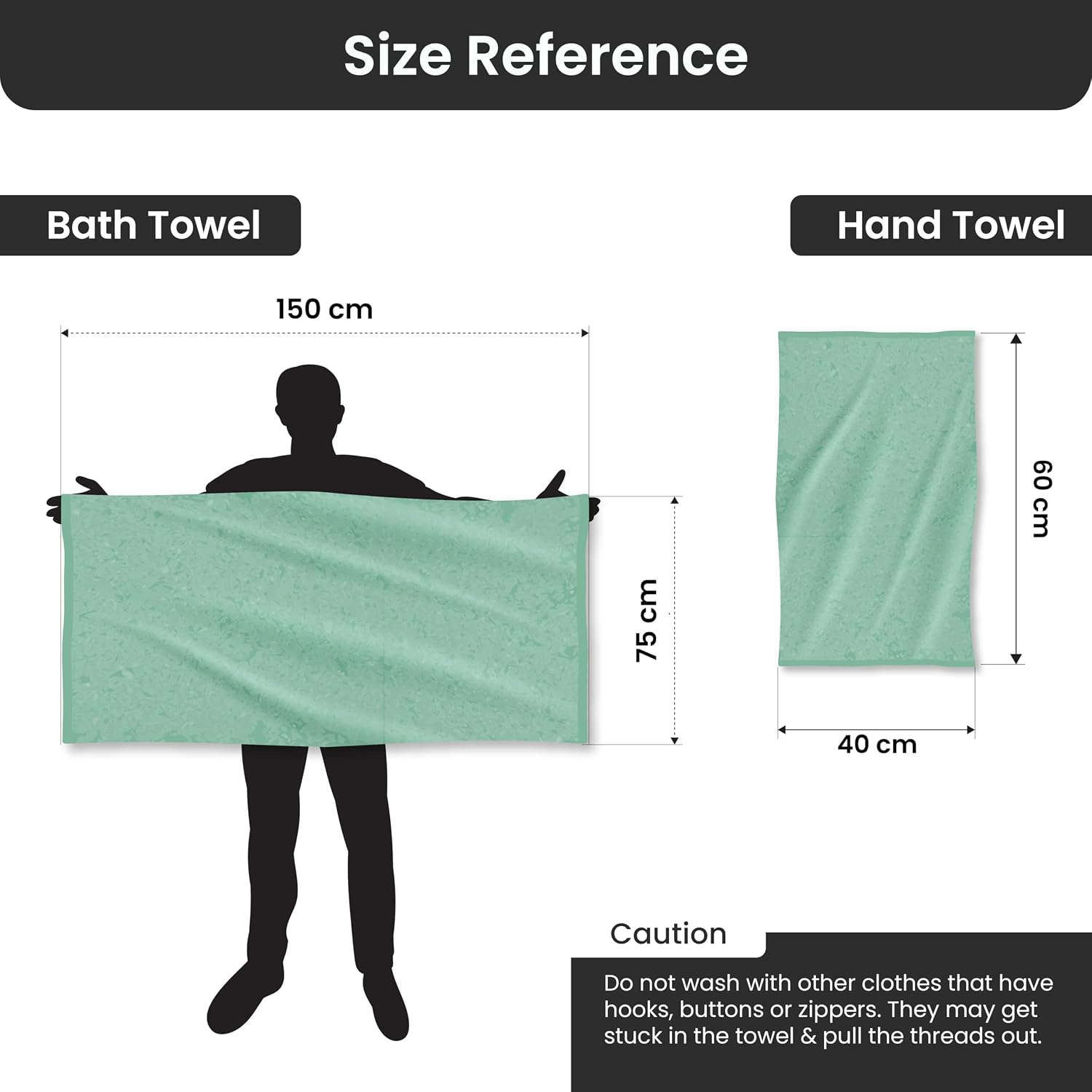 Bathriene 100% Bamboo Large Size Bath Towel 1200 Gsm | Luxury Bath Towel Highly Absorbent, Ultra Soft & Anti Microbial (Garden Green) - Pack Of 2