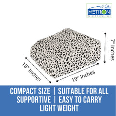 Orthopedic Bed Wedge Elevated Leg Pillow, White & Black - 20 X 18 X 8 Inch | For Leg Elevation Reduces Back Pain & Improves Blood Circulation | Removable & Washable Cover - Pack Of 1