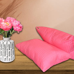 Premium Hotel Quality Soft Polyester Blend Fiber Pillow, Pink - 16x24 Inch | Standard Size, Neck Support, Washable, Removable Cover | Bed Pillow, Comfortable Pillow - Set Of 2