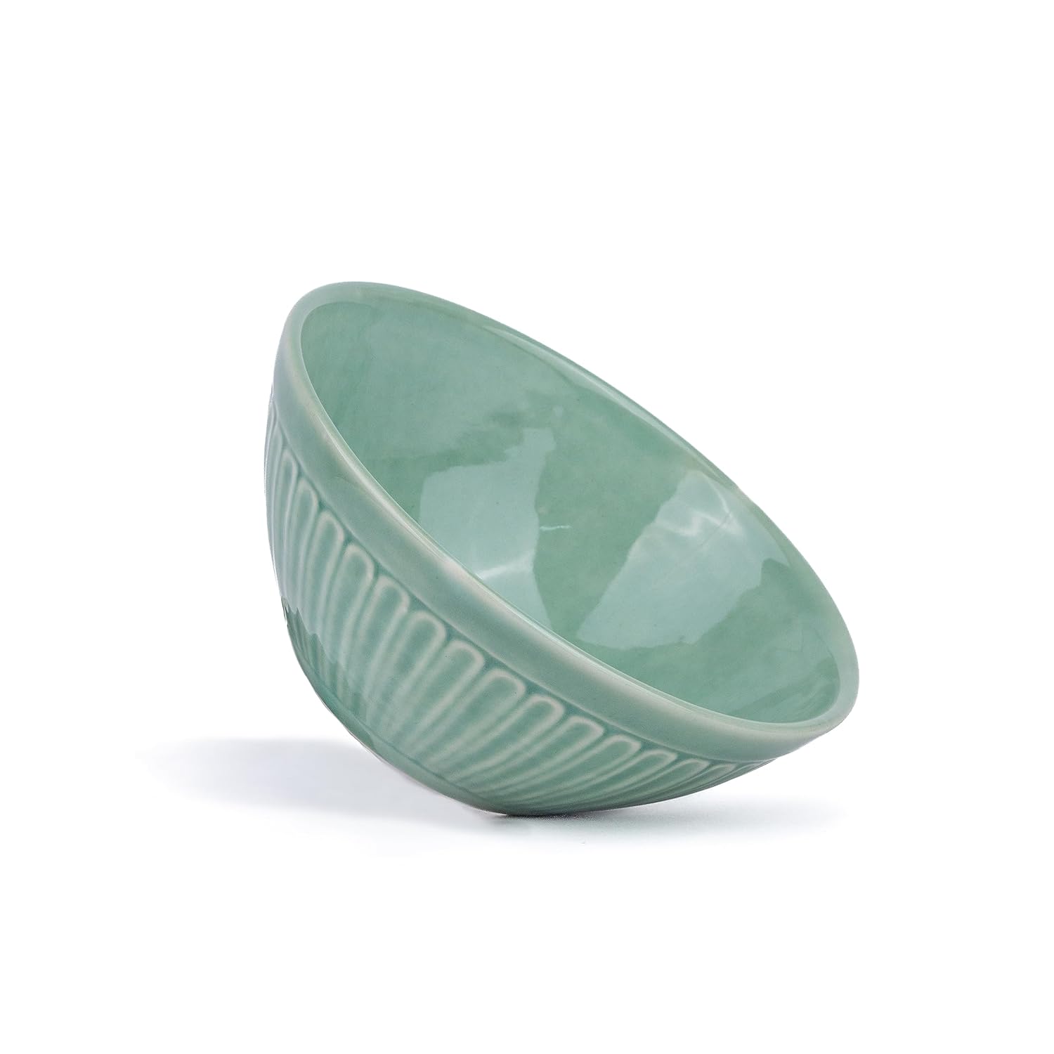 Ceramic Large Serving Bowls Set Of 1 Pc - 1400ml, Light Mint | Premium Ceramic Bowl - Large Size | Microwave Safe Bowl - Bowl Set Of Glossy Finish | Ceramic Bowl - Bowl Set For Gift
