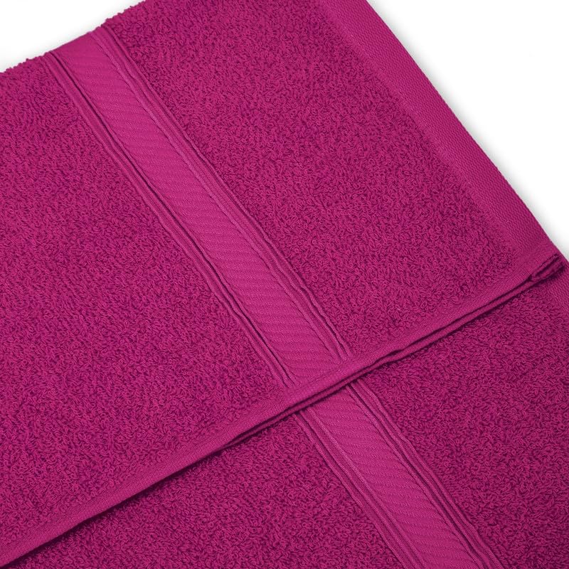 Welspun Alpha Cotton Bath Towel 450 Gsm | Soft & Absorbent Dobby Bath Towel (Raspberry)