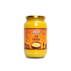 Pure Natural A2 Gir Cow Ghee By Bharatfarms | Traditional Curd Churned Vedic Bilona Method Danedar Ghee For Supports Digestion | (1 Litr) 33.8 Ounce | Jar Pack