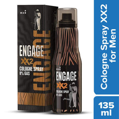 Engage Tickle Deodorant 220ml 7.4 Fl.oz. & XX2 Cologne No Gas Perfume For Men , Spicy & Citrus , Skin Friendly , 135ml 4.5 Fl.oz.