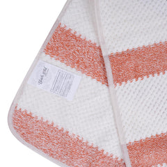 Black Gold The Finer Touch Soft Hand Towel 400 Gsm | Ultra Absorbent, Quick Drying, Cotton-Feel Microfiber Orange & White Stripes -Pack Of 2
