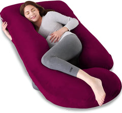 Pregnancy Pillow, Maternity Body Pillow For Sleeping, G Shaped Pillow, Wine - 55 Inch | Full Body Pillow, Pregnancy Pillow For Pregnant Women, Lightweight, Adjustable, Removable Cover