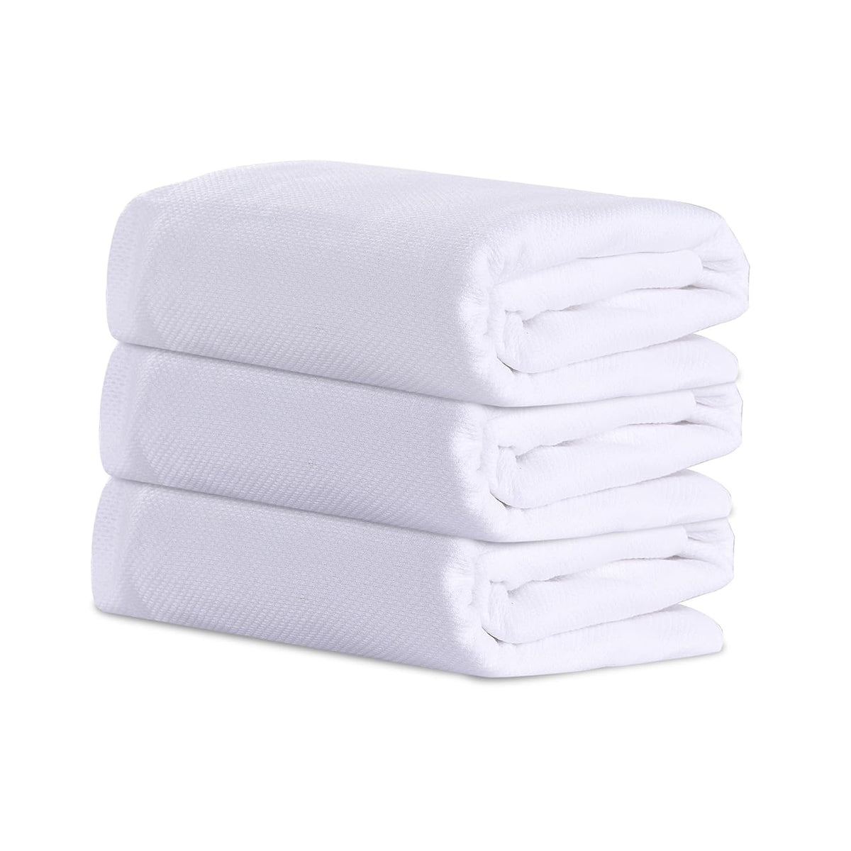 Kuber Industries Cotton Bath Towels 200 Gsm | Super Soft Swimming & Bathing Towel Travel Cotton Towel & Gamcha - White (Pack Of 3)