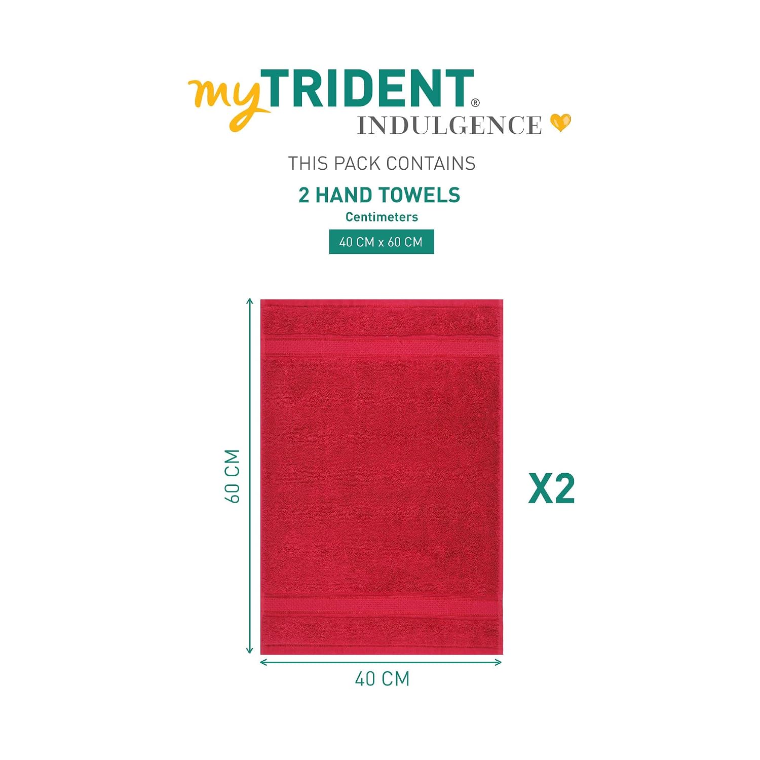 Mytrident Indulgence Collection Hand Towel 400 Gsm | 100% Cotton For Men & Women Hand Towel - Blood Red (Pack Of 2)
