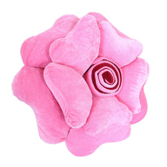 Rose Flower Shaped Pair Cushion Pillow, Soft & Decorative Cushions, Pink - 16 Inch | For Living Room, Bed, Sofa, Seating Area | Furniture Cushion, Perfect For Home Décor - Pack Of 2