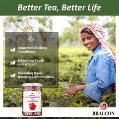 Bralcon Organic Hibiscus Flower Tea - 100gm, 3.5 Ounce | Promotes Weight Loss, Rich In Antioxidants - Use For Iced Tea, Cocktails | Caffeine Free Herbal Tea