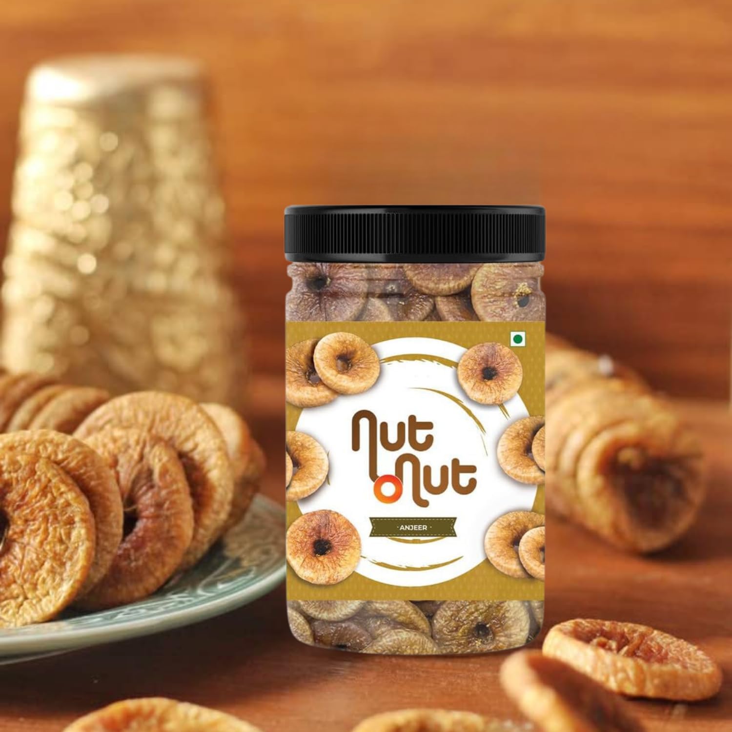 100% Natural Dried Afghani Anjeer Figs By Nut O Nut 250gm, | Rich Source Of Fibre Calcium & Iron| Low In Calories & Fat Free| Non-gmo Dried Anjir Jar Pack | 8.8 Ounce