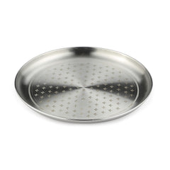 Chrome Stainless Steel Quarter Plate Set Of 6 - Zenith Series | Salad & Snacks Plates - Flower Dot Patterns | Serve Ware, Dinnerware & Tableware