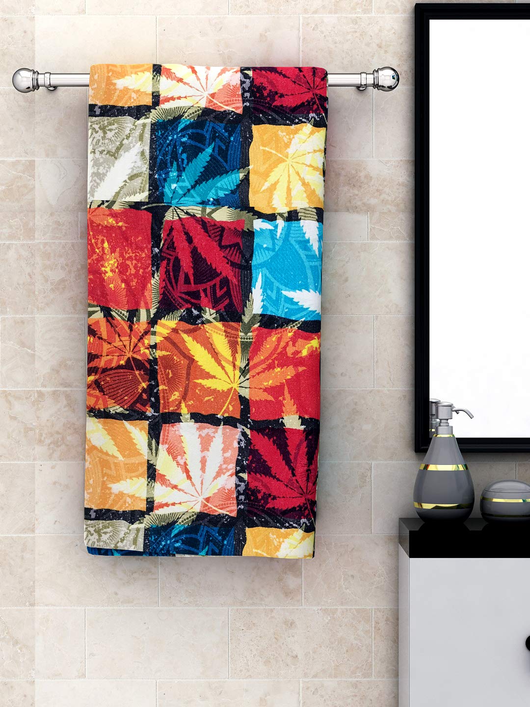 Athom Trendz Living Cotton Printed Bath Towel 300 Gsm (V1)