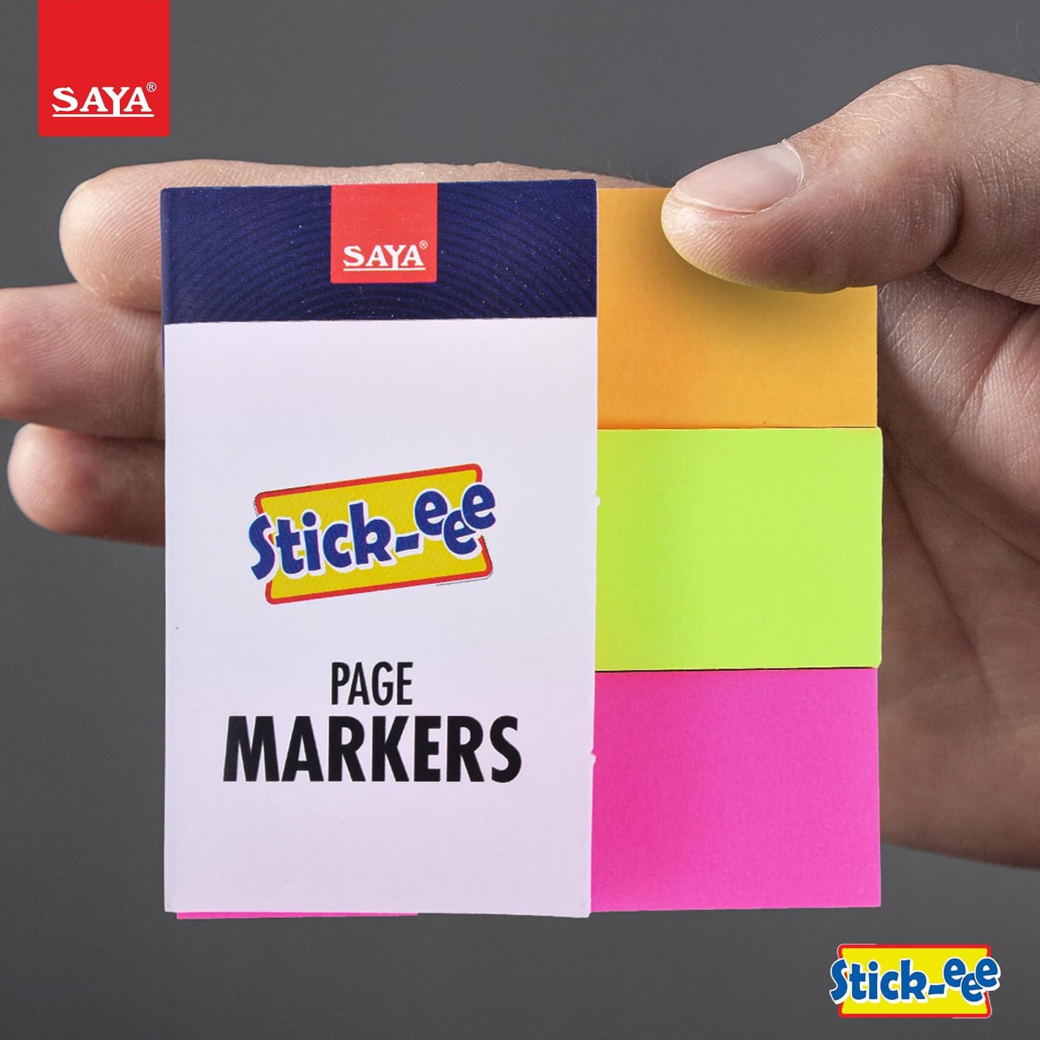Page Markers - Pack-5 -150 Sheets Each - Perfect For School, Home & Office | 1x3 Inch, Size 3 Cuts