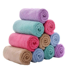 Mom Care Cotton Face Towel 1200 Gsm | Soft Reusable Napkins Good Water Absorbency Soft & Fluffy Cotton Towel (Multicolor) - 12 Pcs