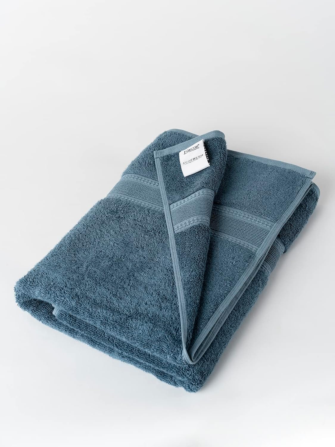 Ddecor Live Beautiful Ecofriendly Solid Cotton Bamboo Bath Towel 650 Gsm (Blue)