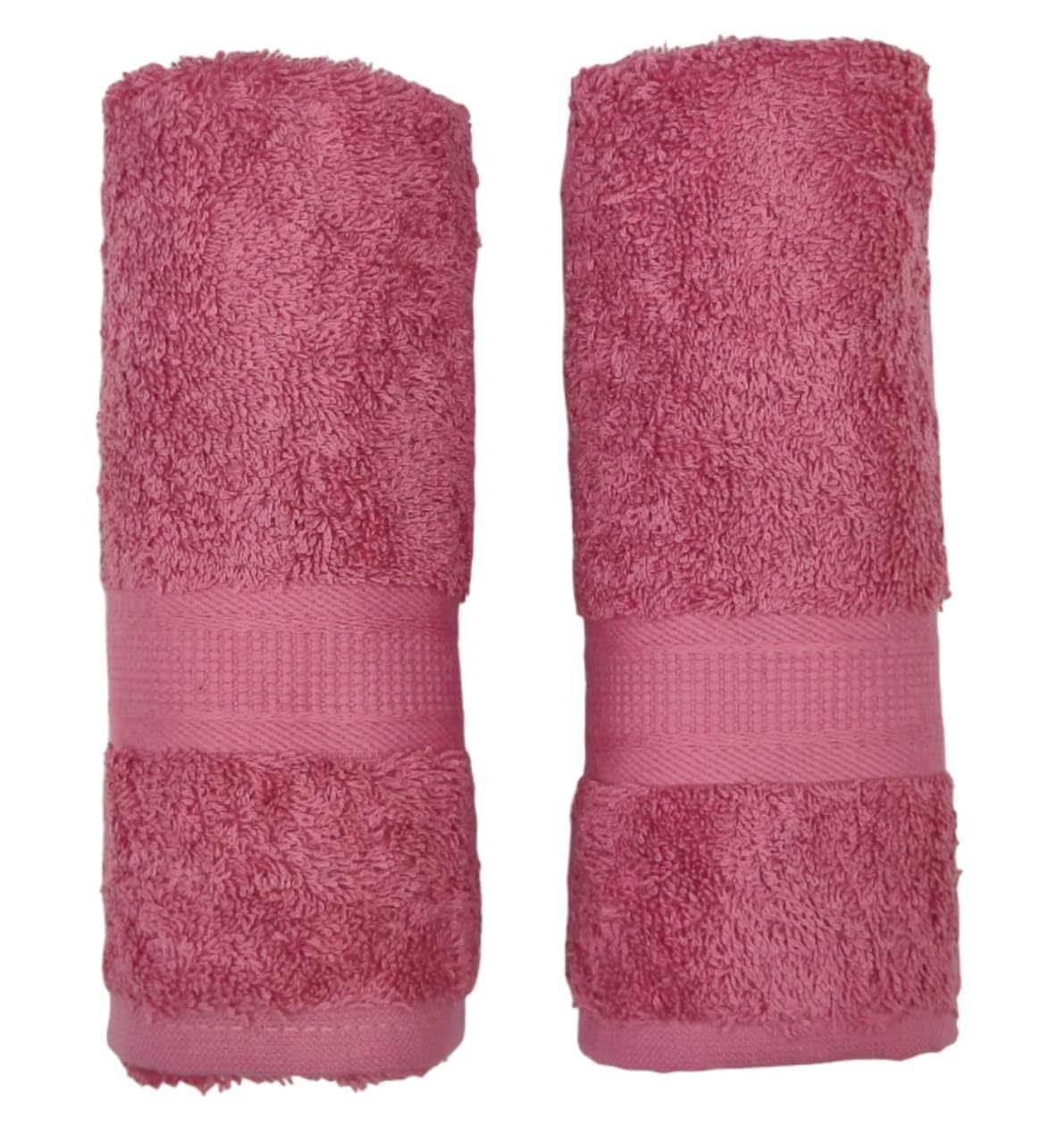 Bombay Dyeing Plain Santino 500 Gsm Cotton Hand Towel Set - Wild Rose (2 Piece)