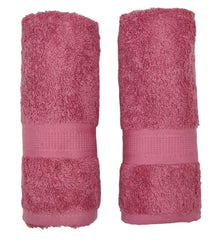 Bombay Dyeing Plain Santino 500 Gsm Cotton Hand Towel Set - Wild Rose (2 Piece)