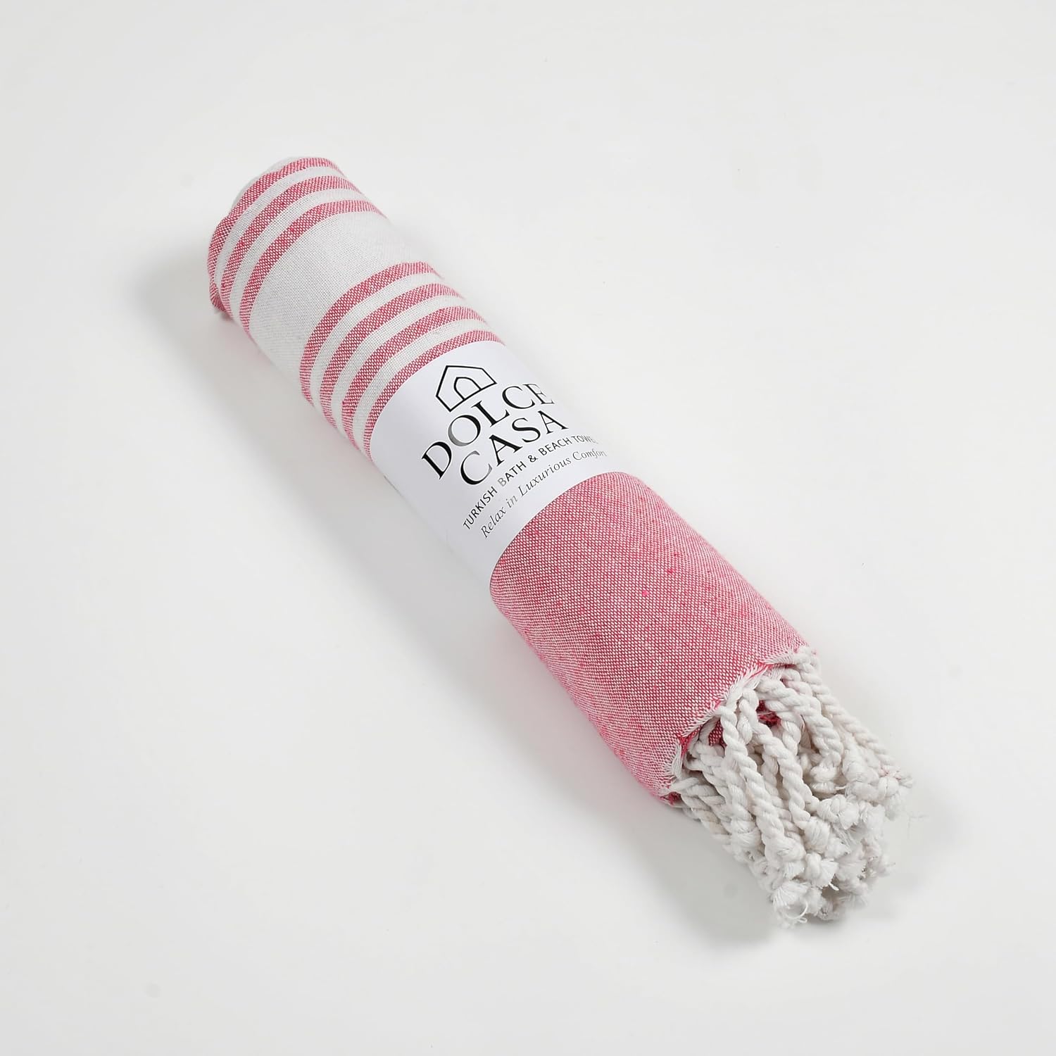 Dolce Casa 100% Cotton Turkish Fouta Towel 400 Gsm | Extra Large Full Size Cotton Bath Towel (Pink)
