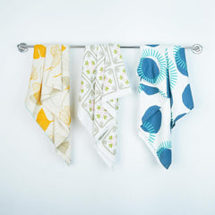 Thirsty Towel Bamboo Bath Towels 720 Gsm | Quick Dry Lightweight High Absorbent Bath Towel Large Size | Pack Of 3 (Circles + Ginkgo Garden & Floral Tiles)