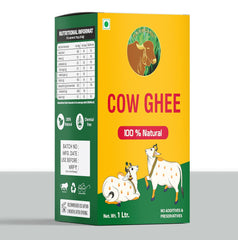 Organic Desi Cow Ghee By R. K. Organic | Good Source Of Vitamin A, Delicious, Healthy & Nutritious Homemade Desi Ghee | (1 Litr) 33.8 Ounce | Box Pack
