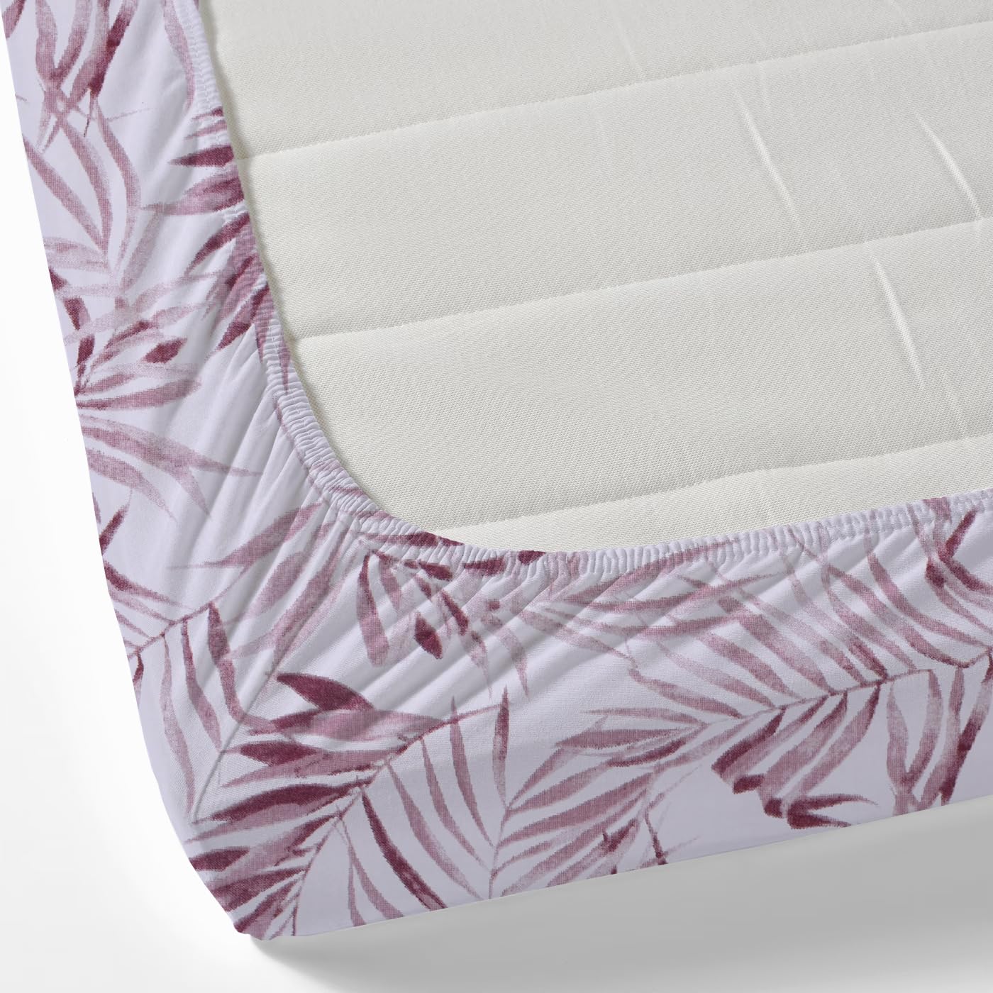 Bedsheets For King Size Bed Cotton With 2 Pillow Covers - 72 X 78 Inches, Maroon & White | All Around Elastic Fitted | Long Lasting & Soft To Touch
