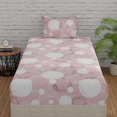 Beautiful Single Bedsheet With 1 Pillow Cover - 55 X 88 Inches, Pastel Peach | Cotton Bedsheet Is Naturally Comfortable