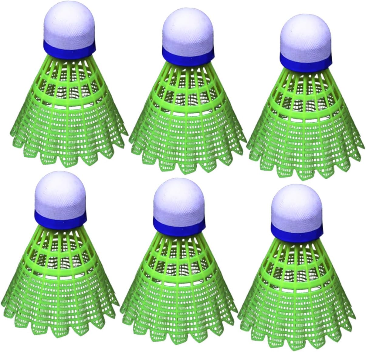 STRIVE FIT Falcon Durable Plastic Shuttlecocks , High-Performance Birdies | Green , Pack Of 6