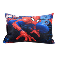 Cotton Marvel Spider Man Print Pillow For Kids, Ideal For Boys & Girls, Blue - 12x18 Inches | Super Soft Pillow Filler For Sleeping & Traveling | Suitable For All Sleepers - 2 Pcs