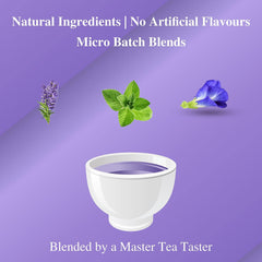 San-Cha Butterfly Pea Flower Herbal Tea - 25 Biodegradable Herbal Tea Bags | Cleansing Superfood, Stress Relief Tea - Lavender & Mint Tea Blend | Caffeine Free