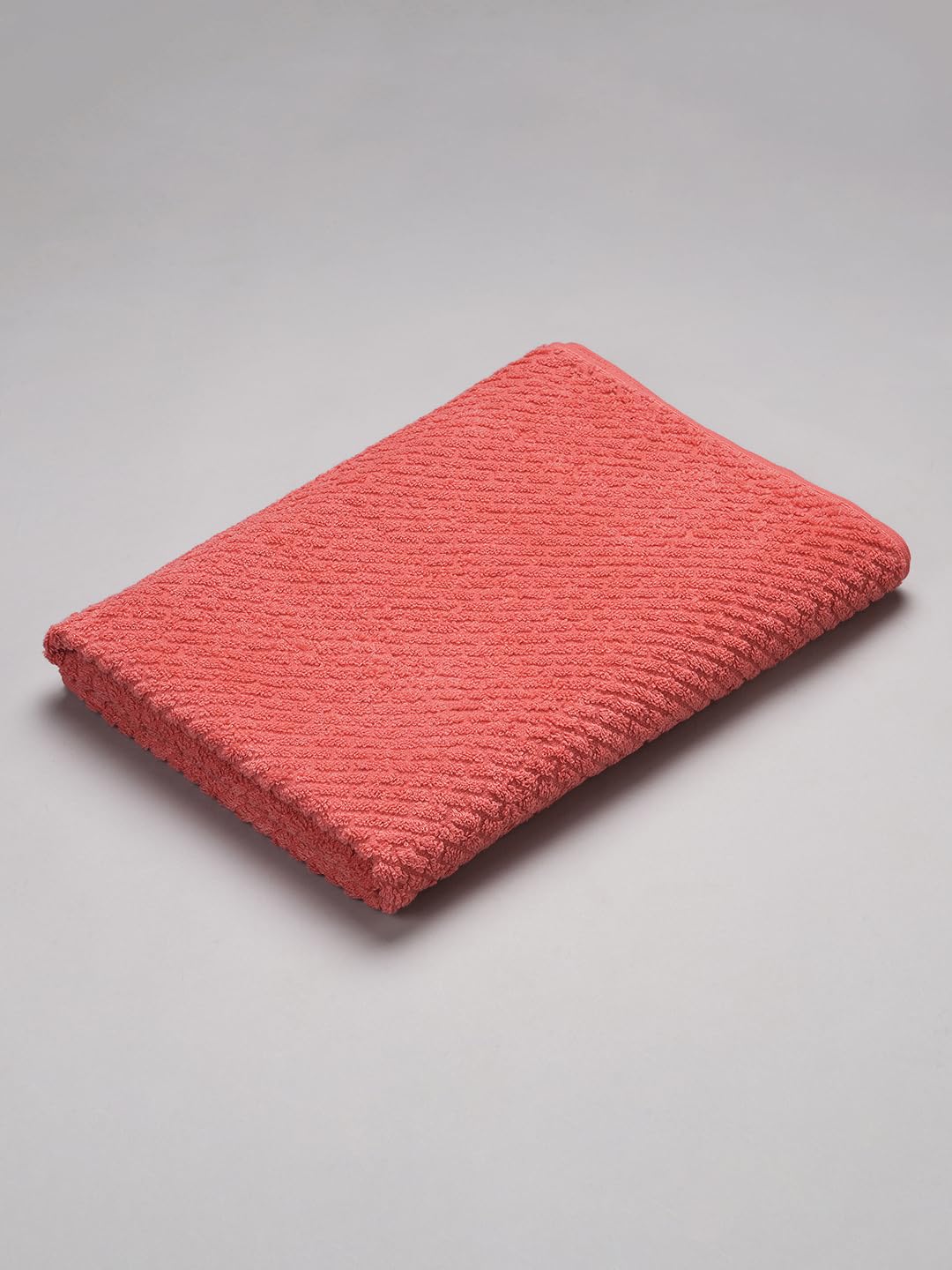 Spaces 100% Cotton Large Bath Towel 400 Gsm | For Men & Women Super Absorbent, Quick Dry, Ultra Soft Dobby Solid Design Towels Large Size (Spiced Coral)