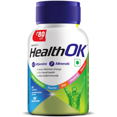 Mankind's Health Ok Multivitamin With Natural Ginseng & Taurine Power Lemon Flavour , 100% Vegetarian | 60 Tablets 100gm 0.2lbs
