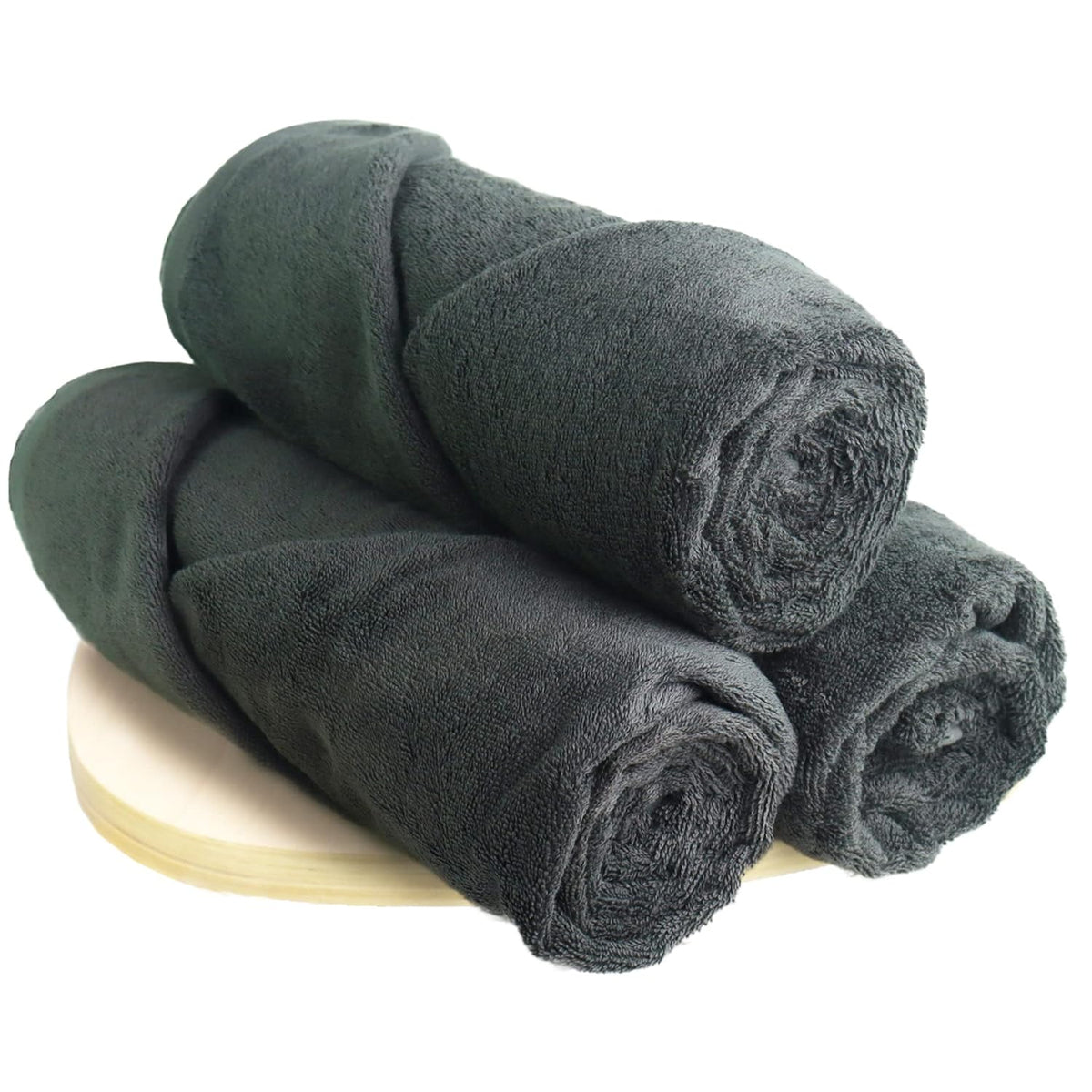 Heelium Bamboo Bath Towel 1500 Gsm | Ultra Absorbent 3x Softer Than Cotton Towels - Pack Of 3 (Grey)