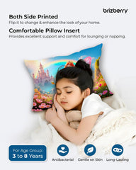 Kids Pillow Cushion With Super Soft Fabric, Animal & Cartoon Prints - 12x18 Inches | Dual Sided Design, Durable & Easy Care | Large & Versatile, Multi-Purpose, Made In India - Design 30
