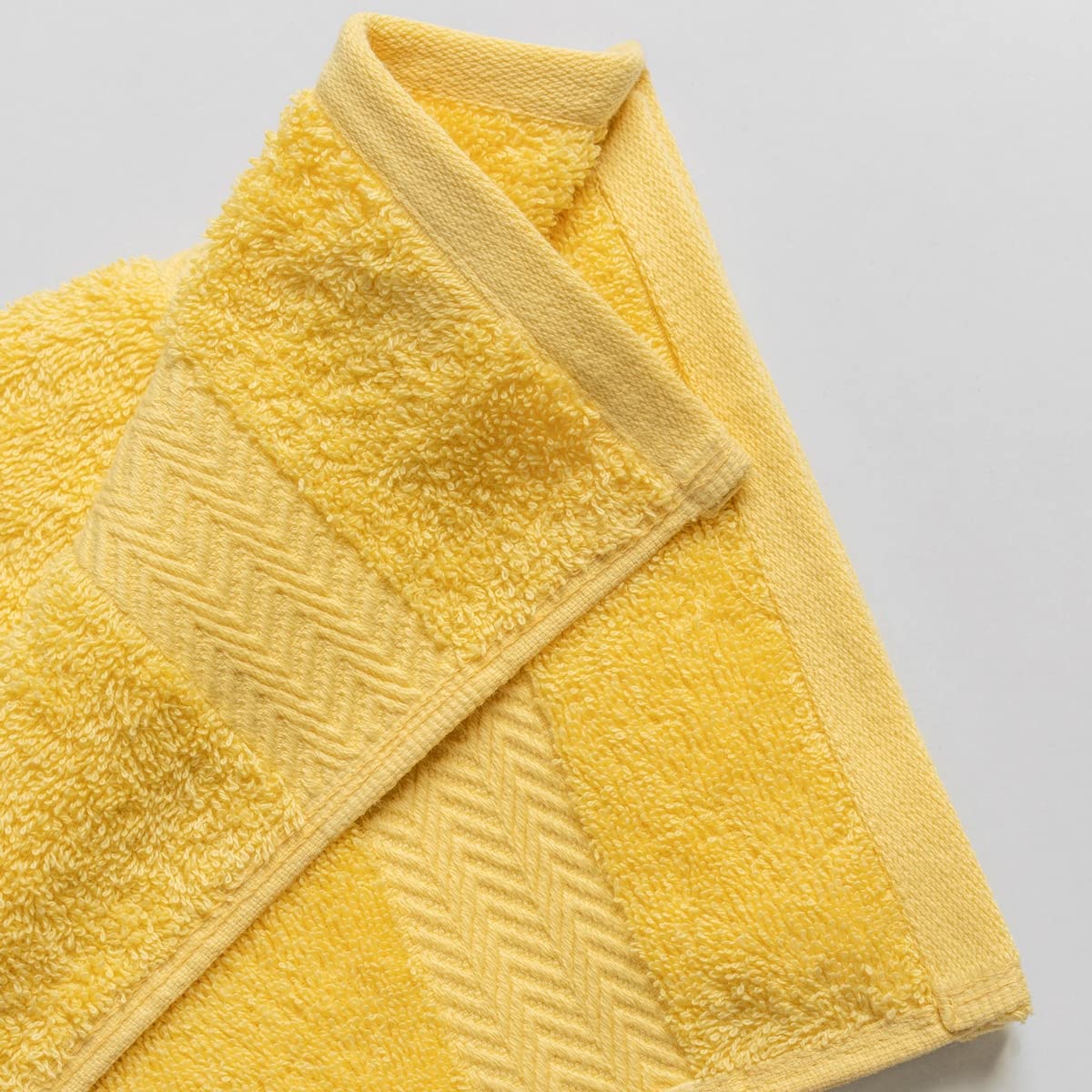 Ddecor Cotton Hand Towel 500 Gsm - Pack Of 2 (Yellow)