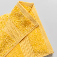 Ddecor Cotton Hand Towel 500 Gsm - Pack Of 2 (Yellow)