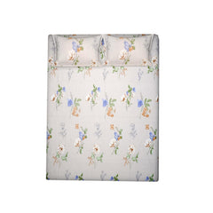 Printed Double Bedsheet With 2 Pillow Covers - 96 X 89 Inches, Cream | Ideal For Daily Use, Bedroom Decor & Gifting | Resistant All-Season Bedsheet