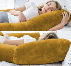 Pregnancy Pillow, Maternity Body Pillow For Sleeping, H Shaped Pillow, Brown - 55 Inch | Full Body Pillow, Pregnancy Pillow For Pregnant Women, Support Belly & Back, Washable Velvet Cover