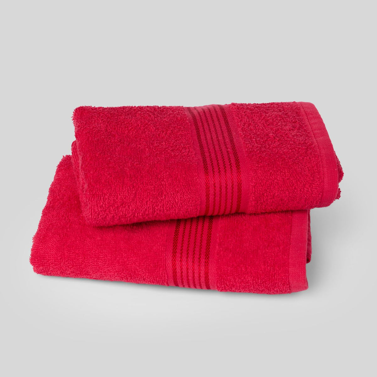 Kopa Quick Dry 100% Cotton Soft Terry Hand Towel 380 Gsm | Quick Dry 100% Cotton Super Absorbent, Lightweight (D'Ross) Hand Towel (Red)- Pack Of 2